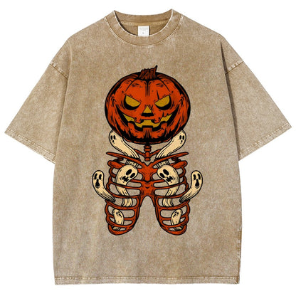 Halloween Pumpkin Vintage Distressed T-shirt