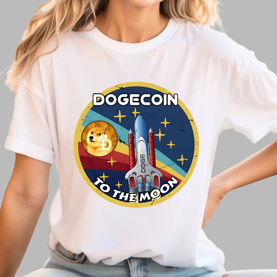 Dogecoin To The Moon DOGE Geek T-Shirt