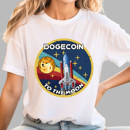 Dogecoin To The Moon DOGE Geek T-Shirt