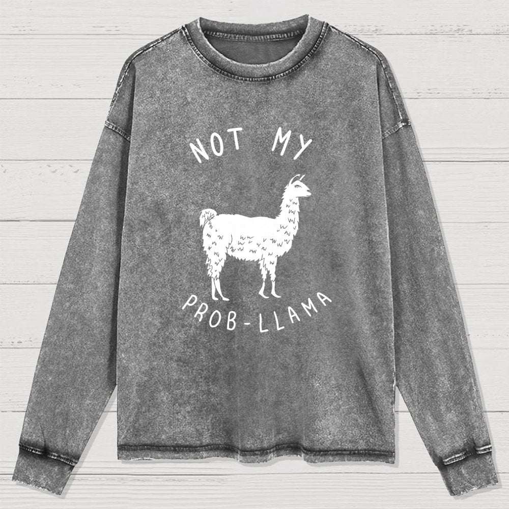 Not My Probllama Washed Long Sleeve Tee