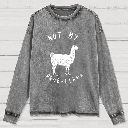Not My Probllama Washed Long Sleeve Tee