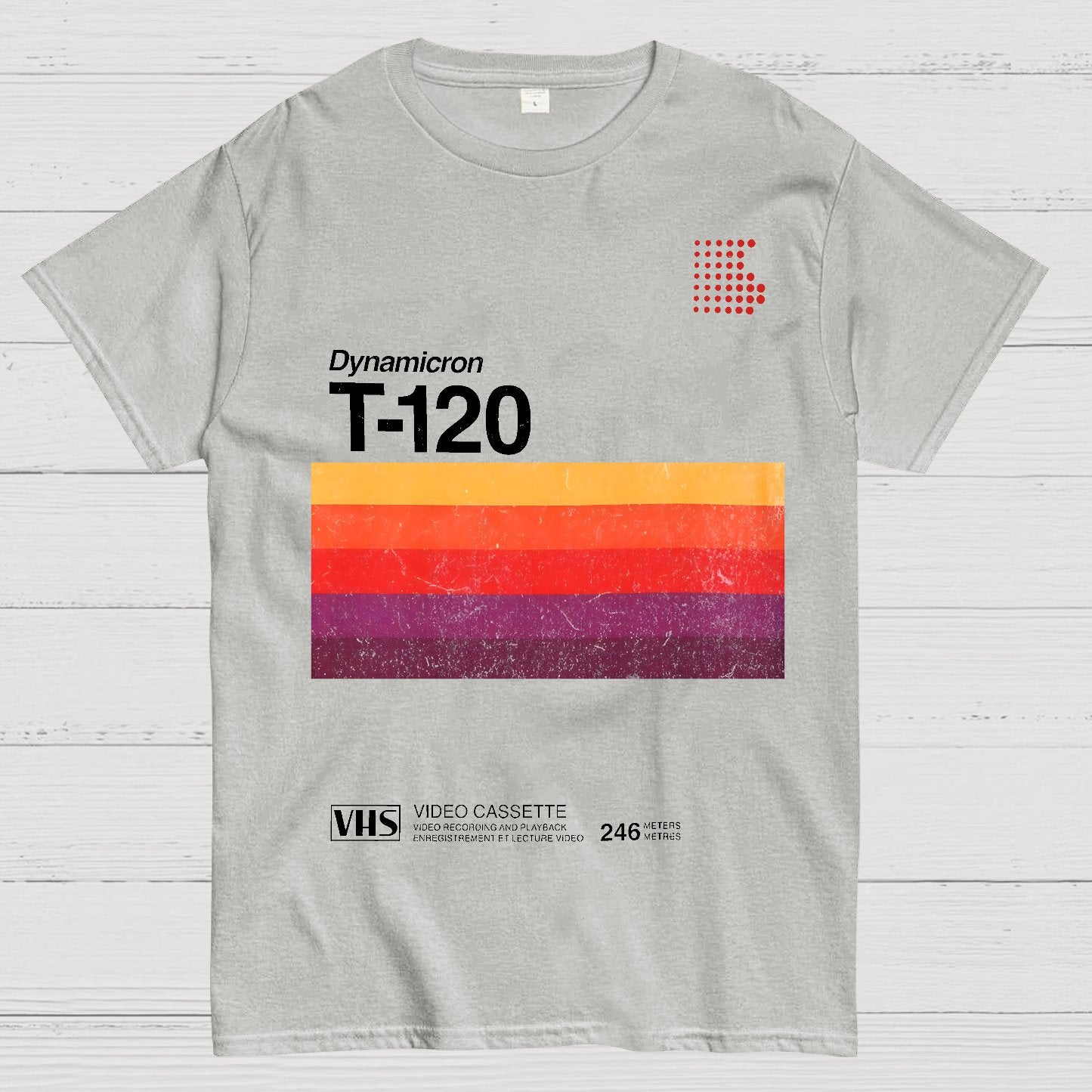 VHS T-120 Vintage Video Tape Retro Graphic Geek T-Shirt