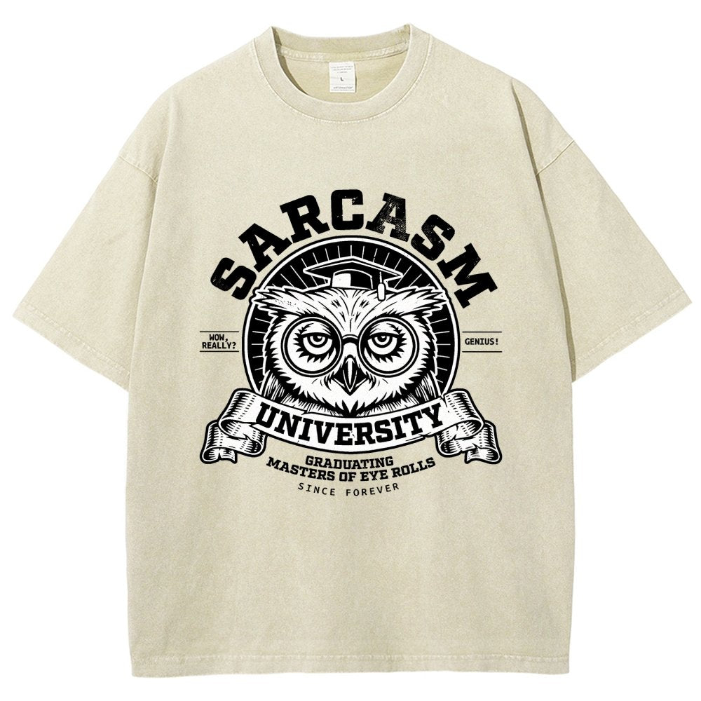 Sarcasm University-Mens-Basic Vintage Distressed T-shirt