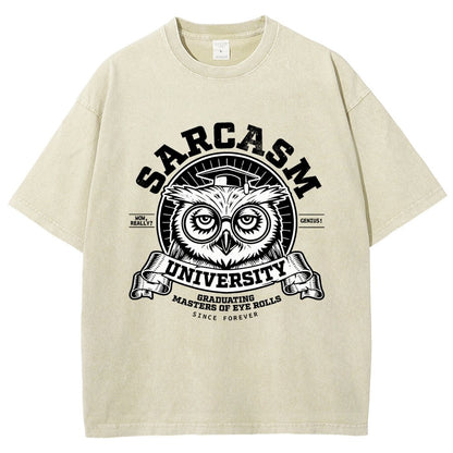 Sarcasm University-Mens-Basic Vintage Distressed T-shirt