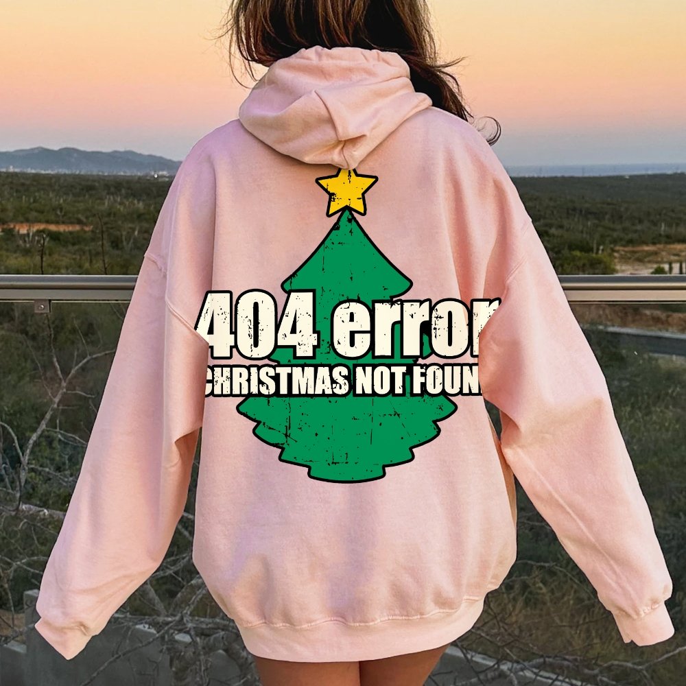 Error 404 Printed Back Cotton Hoodie