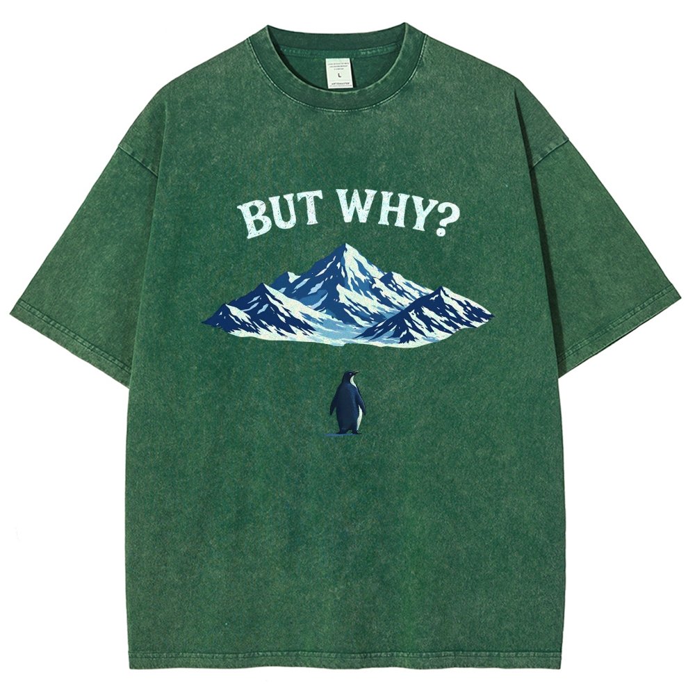 But Why Penguin Vintage Distressed T-shirt
