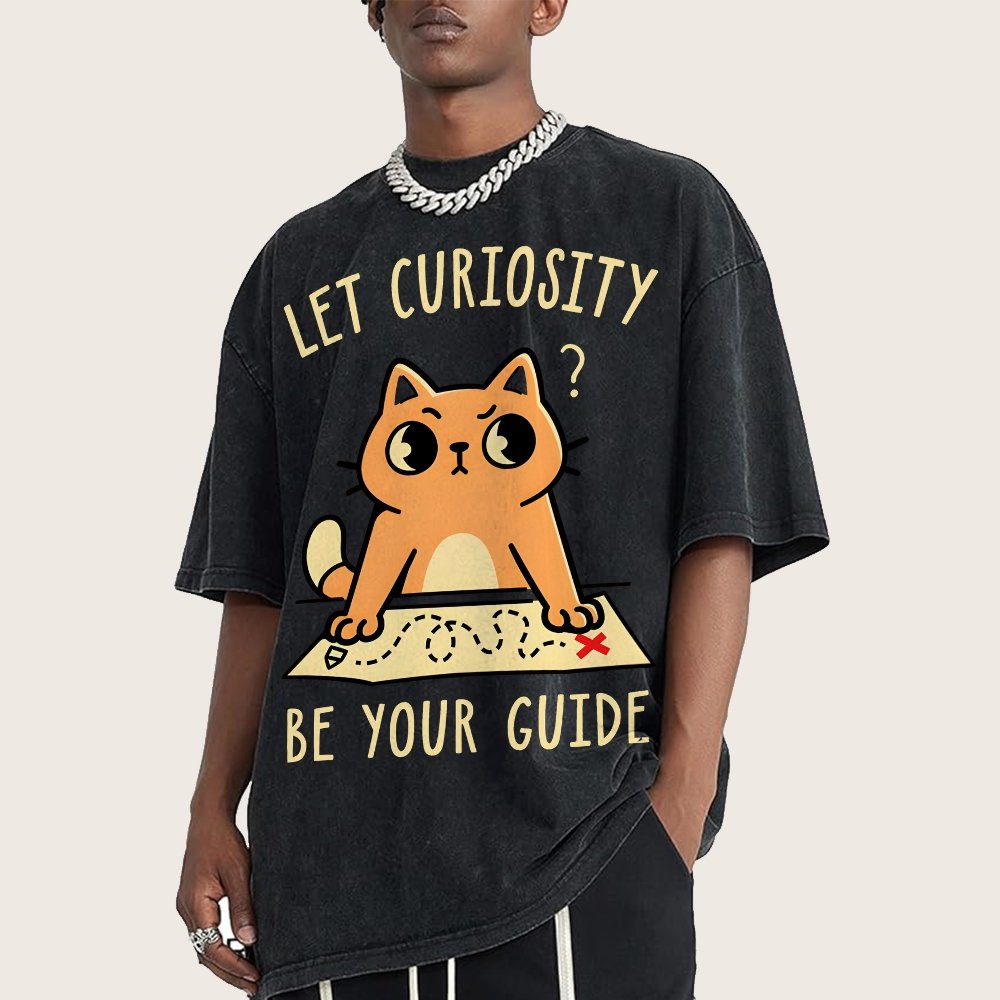 Let Curiosity Be Your Guide Vintage Distressed T-shirt