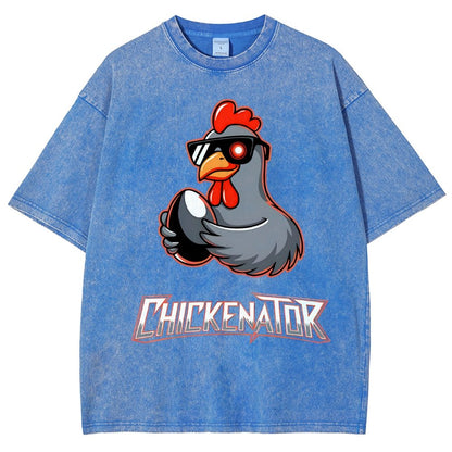 Chickenator The Future Chicken Vintage Distressed T-shirt