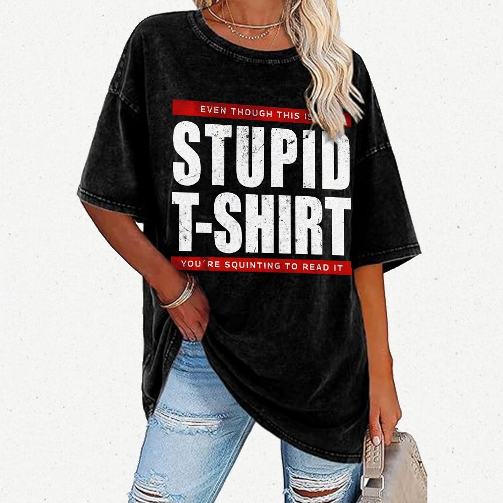 STUPID T-SHIRT Vintage Distressed T-shirt