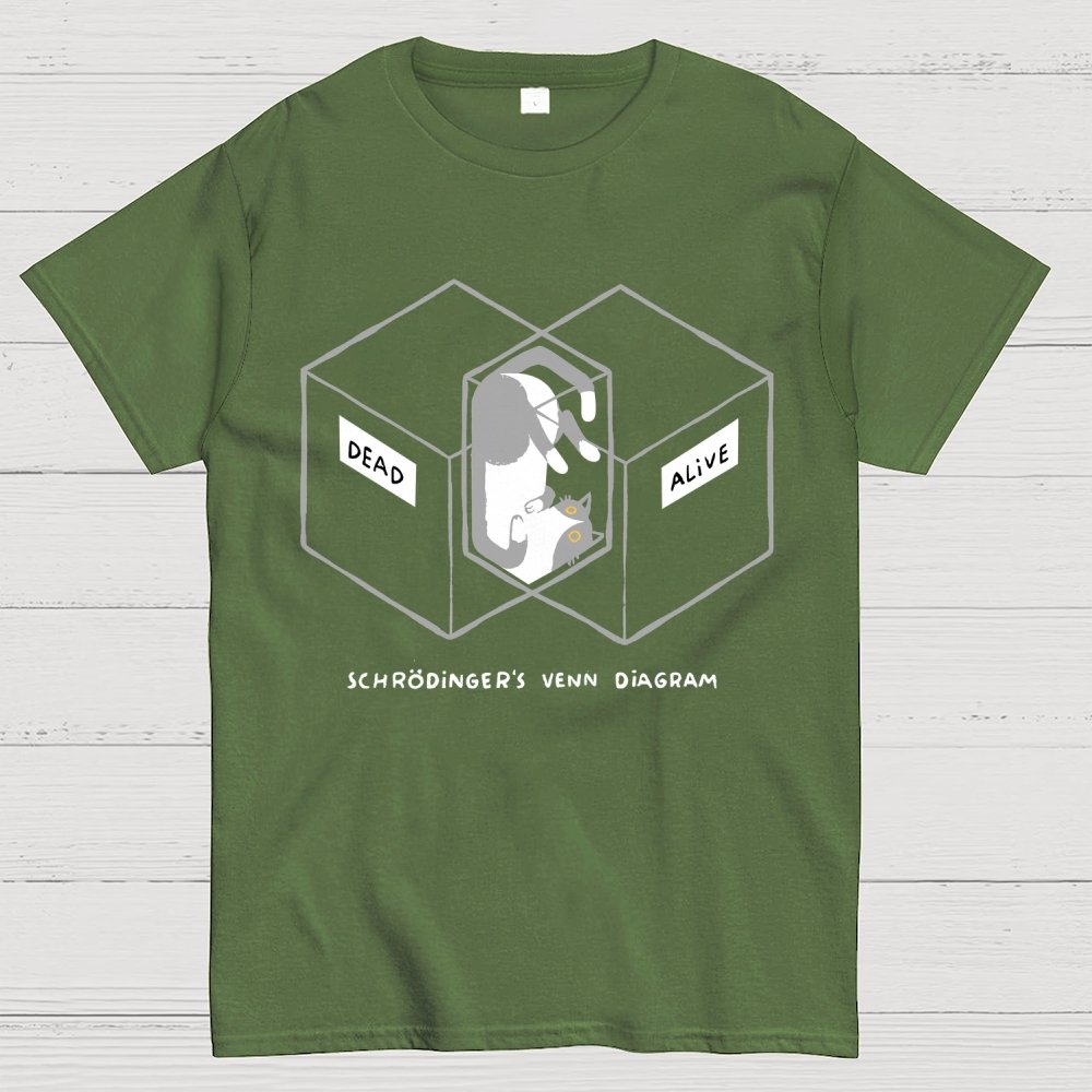 Schrodingers Venn Diagram Geek T-Shirt