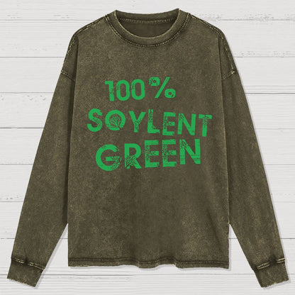 100% Fictitious Food Geek Washed Long Sleeve Tee