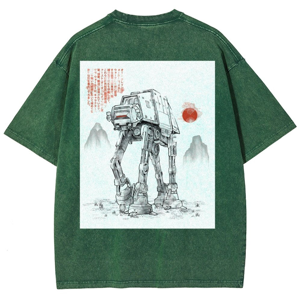 Astrobot Invention Armored Walker Back Print Washed T-Shirt