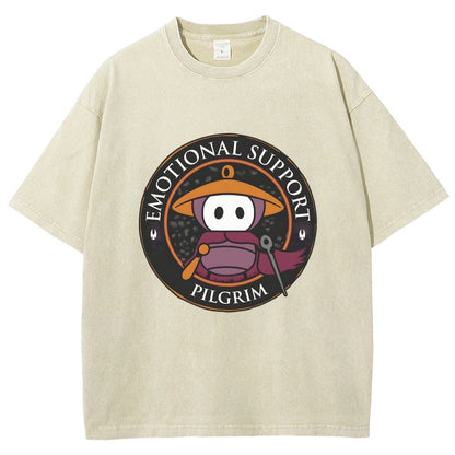 Emotional Support Pilgrim Vintage Distressed T-shirt