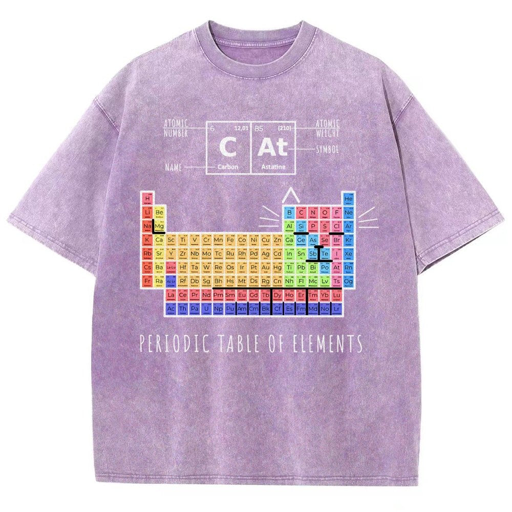Periodic Table Of Cats Vintage Distressed T-shirt