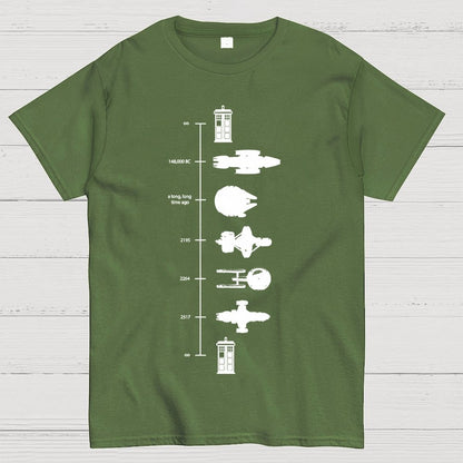 Sci-Fi Spaceship Timeline Geek T-Shirt
