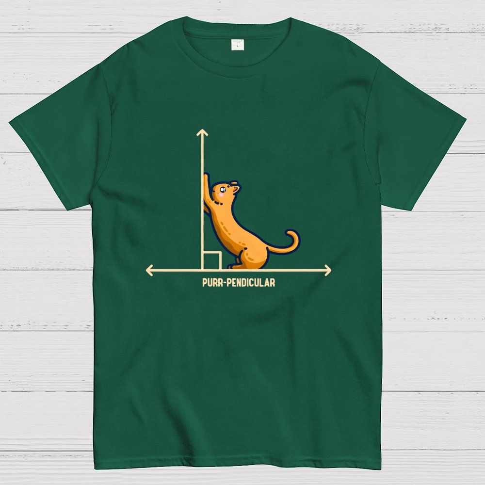 Purr-Pendicular Cute Maths Cat Premium Geek T-Shirt