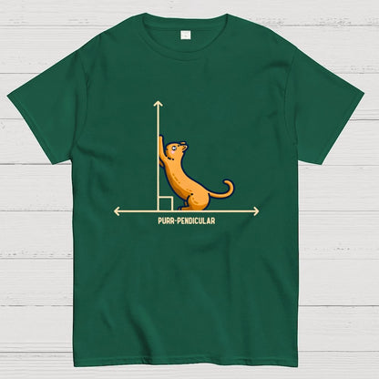 Purr-Pendicular Cute Maths Cat Premium Geek T-Shirt