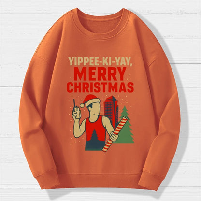 Yippee-Ki-Yay Merry Christmas Geek Cotton Sweatshirt