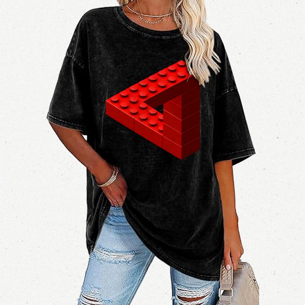 Escher Toy Bricks Vintage Distressed T-shirt 2412001063