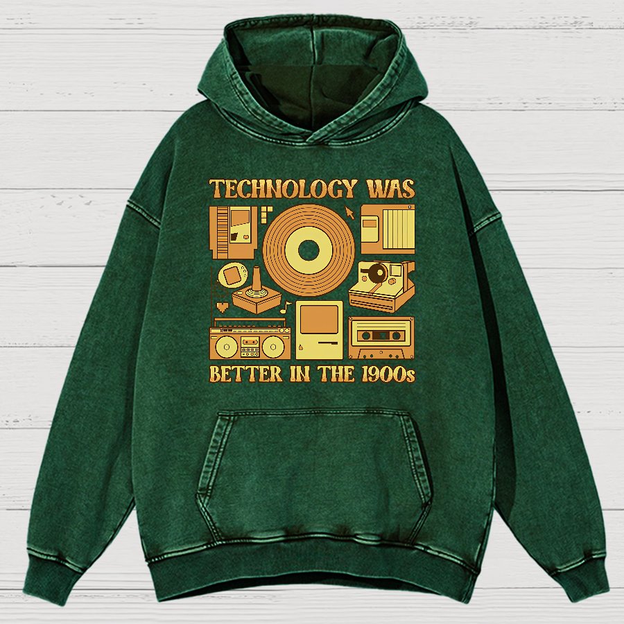 Technology Was Better In The 1900s Vintage Distressed Hoodie