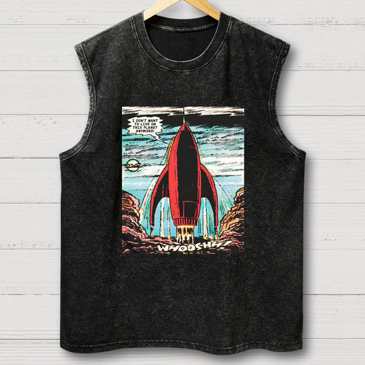 I Don't Want To Live On This Planet Anymore Vintage Distressed Washed Tank