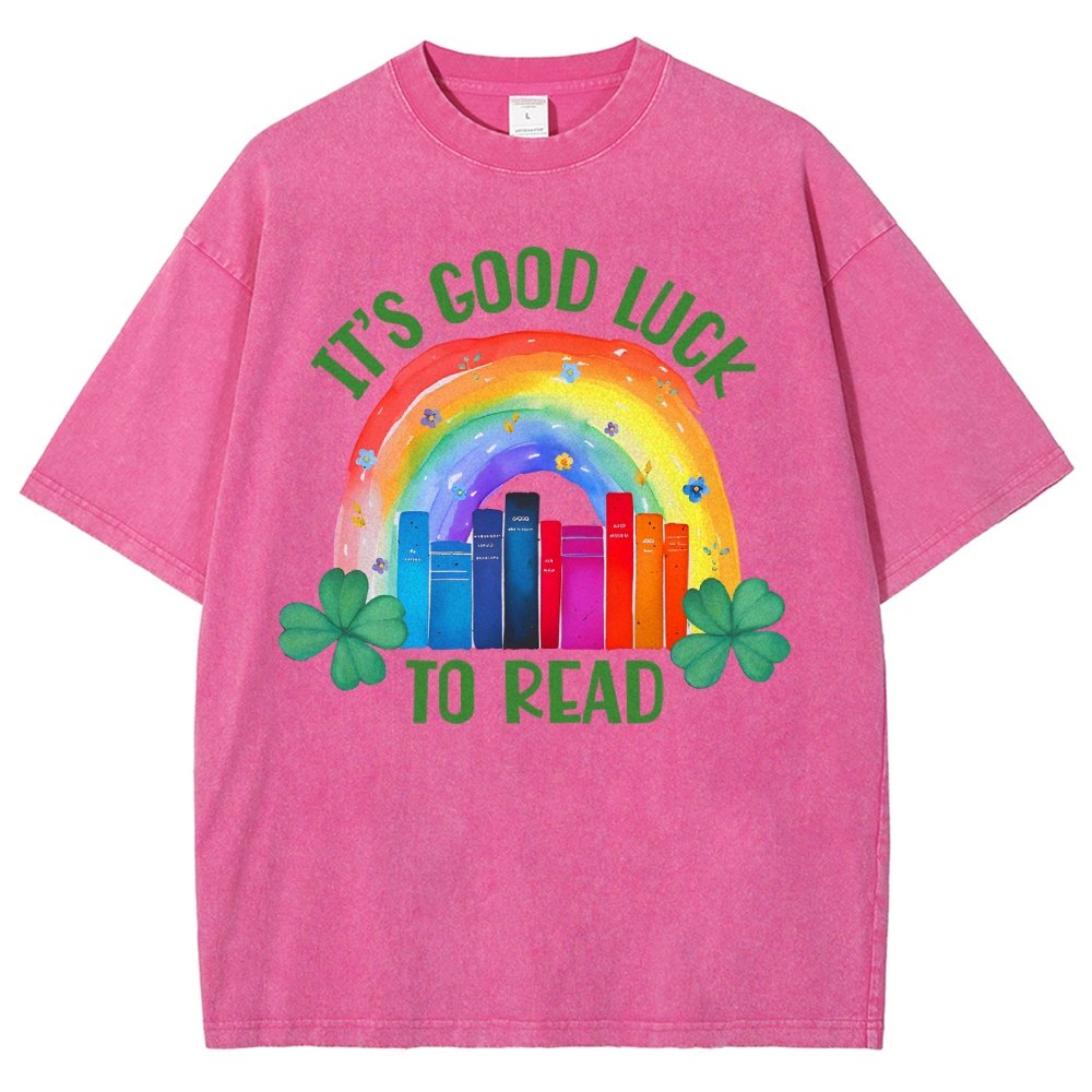 It's Good Luck to Read Shirt, St. Patrick's Day Reading Vintage Distressed T-shirt