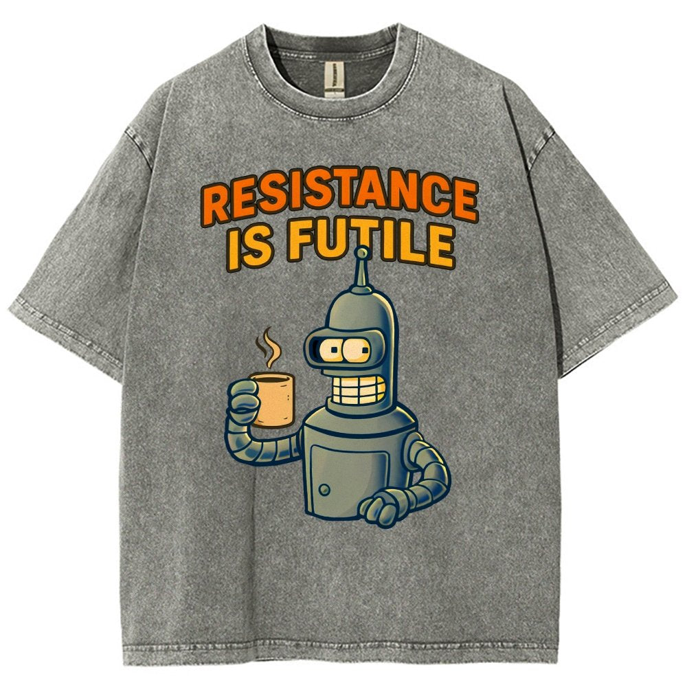 Funny Robot Coffee Design – Opposing Is Hopeless Vintage Distressed T-shirt