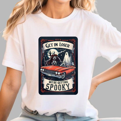 Get In Loser We're Getting Spooky Tarot Card Halloween T-Shirt