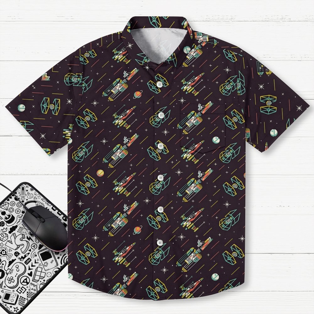 Space spaceship Geek Hawaiian Shirt