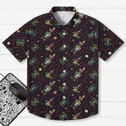 Space spaceship Geek Hawaiian Shirt