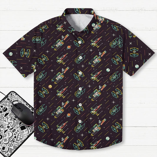 Space spaceship Geek Hawaiian Shirt