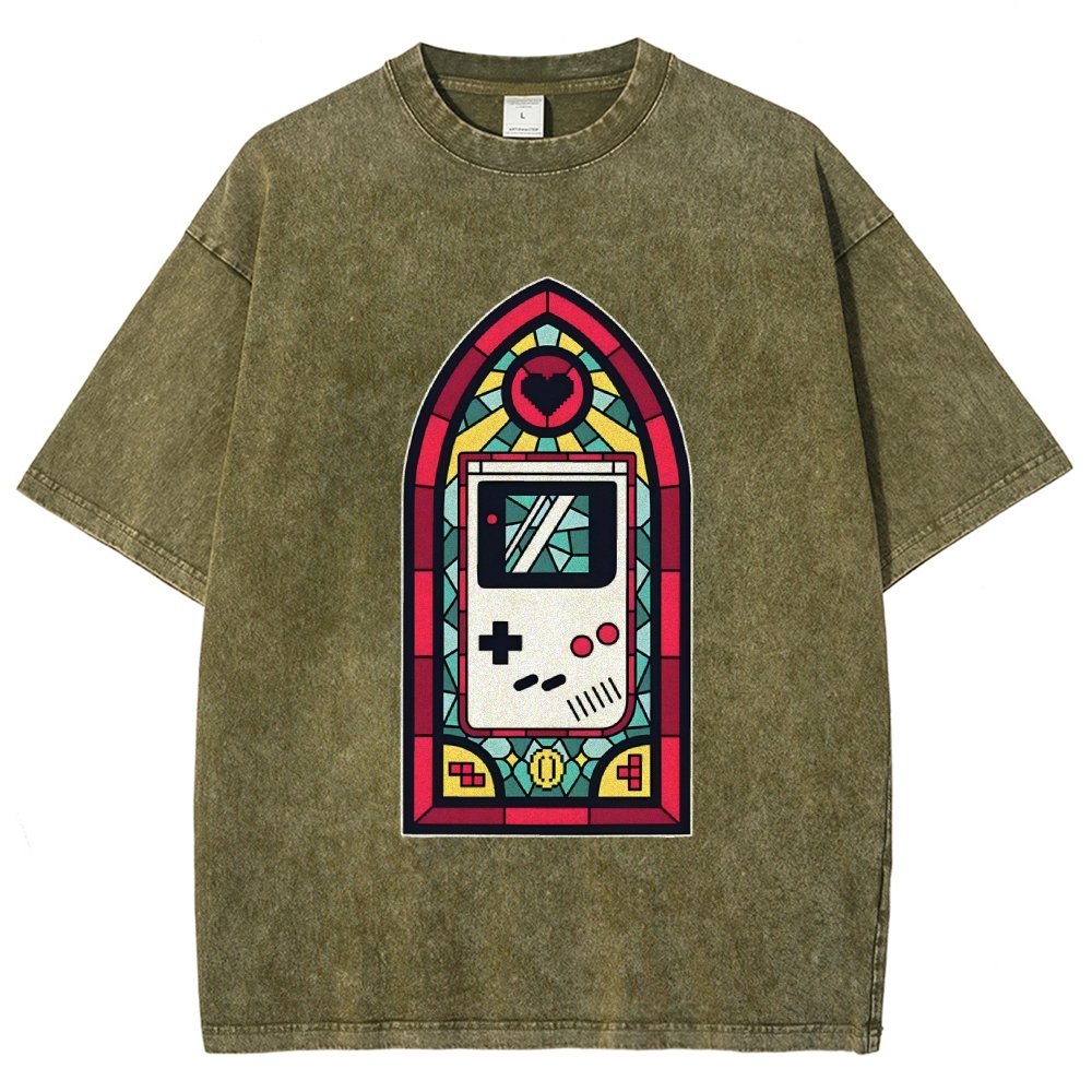 8bit Stained Glass Vintage Distressed T-shirt