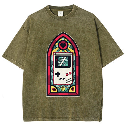 8bit Stained Glass Vintage Distressed T-shirt