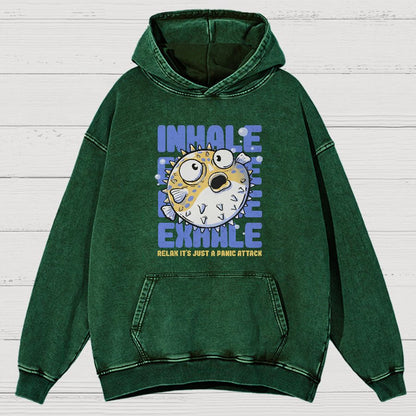 Just a Panic Attack - Funny Fish Sarcasm Vintage Distressed Hoodie