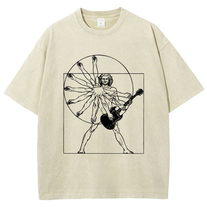 Vitruvian Man Vintage Distressed T-shirt