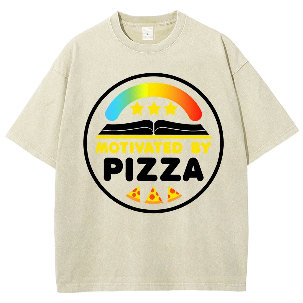 Motivated By Pizza Vintage Distressed T-shirt