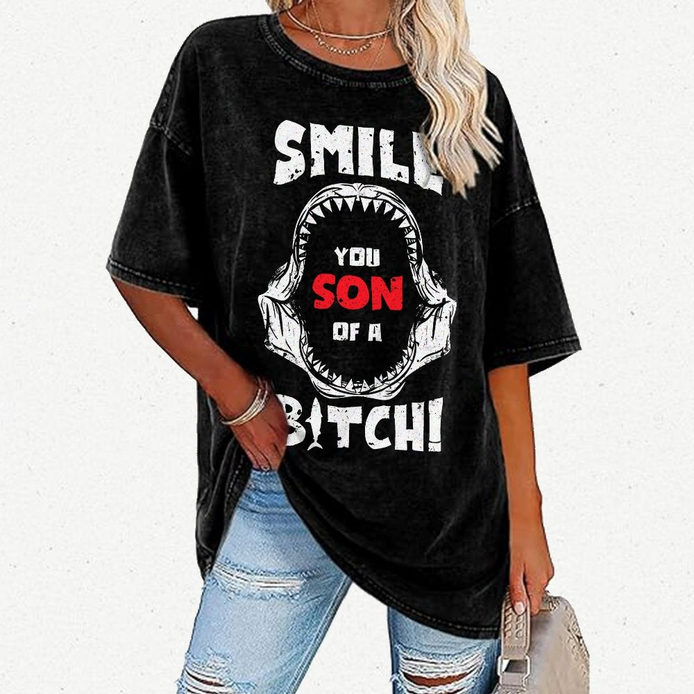 Smile You Son of a... Vintage Distressed T-shirt