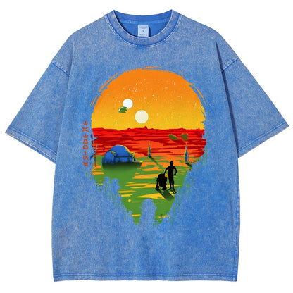 A Mysterious Planet Distant Away II Vintage Distressed T-shirt