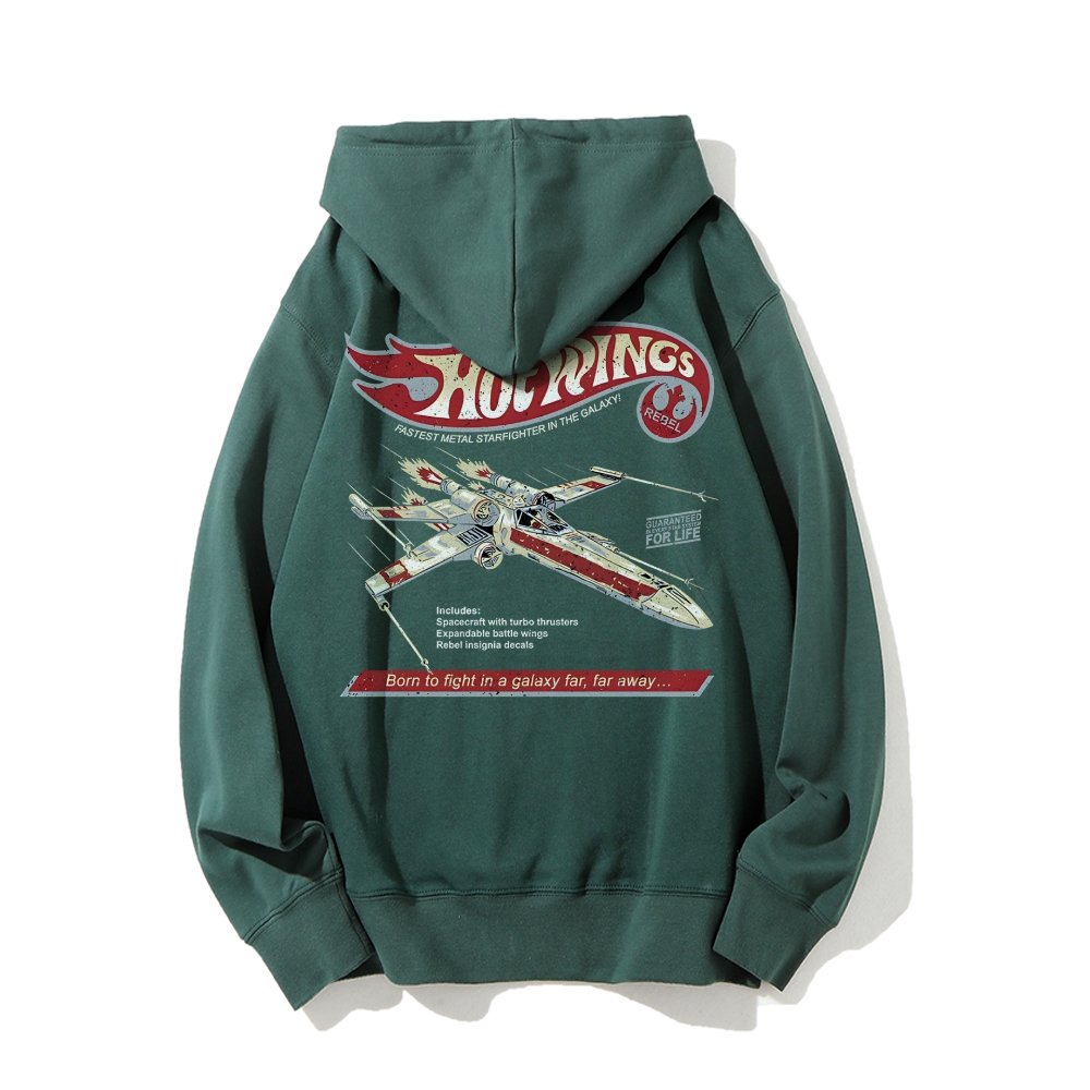 Hot Wings Rebel Printed Back Unisex Cotton Hoodie