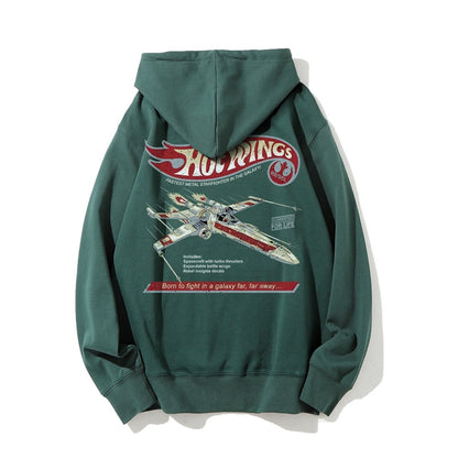 Hot Wings Rebel Printed Back Unisex Cotton Hoodie