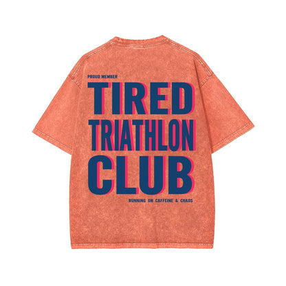 Tired Lawyer Club Front And Back Printing Washed T-shirt
