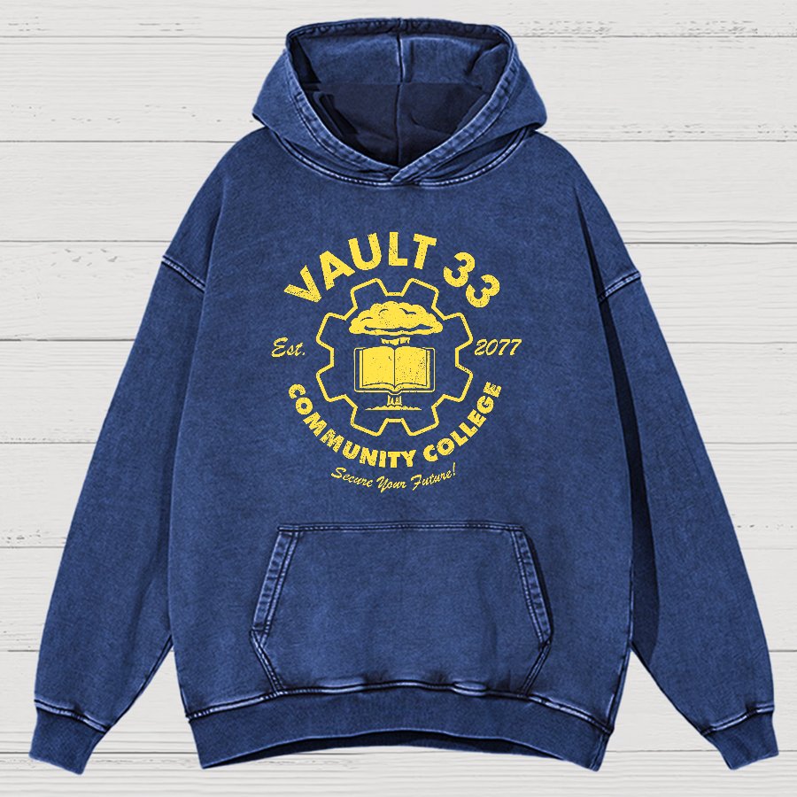 Community College Vintage Distressed Hoodie