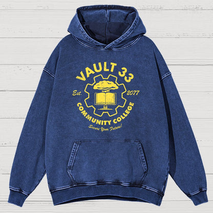 Community College Vintage Distressed Hoodie