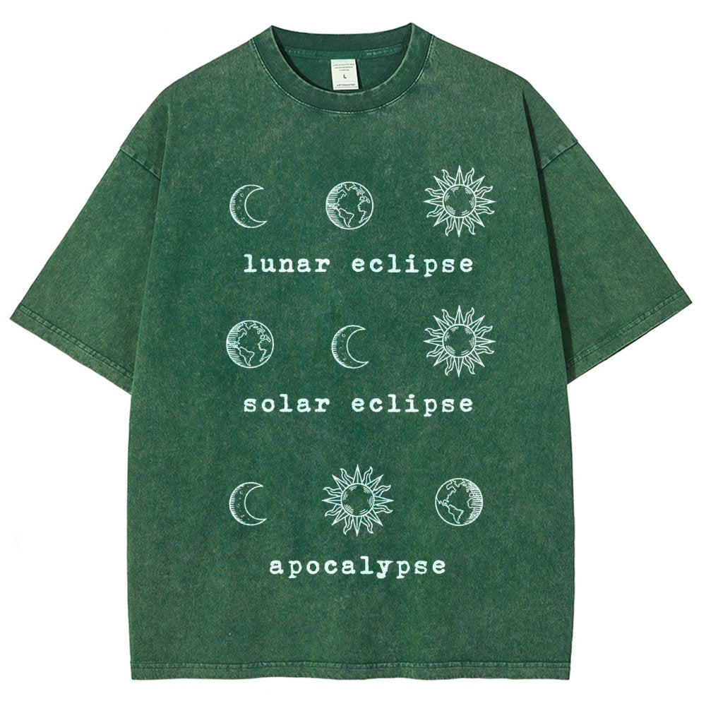 Lunar Eclipse Solar Eclipse Apocalypse Vintage Distressed T-shirt