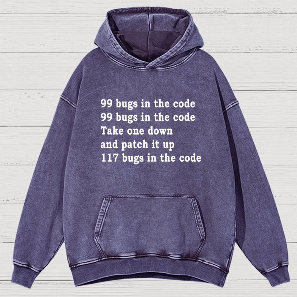 99 Bugs In The Code Vintage Distressed Hoodie