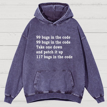 99 Bugs In The Code Vintage Distressed Hoodie