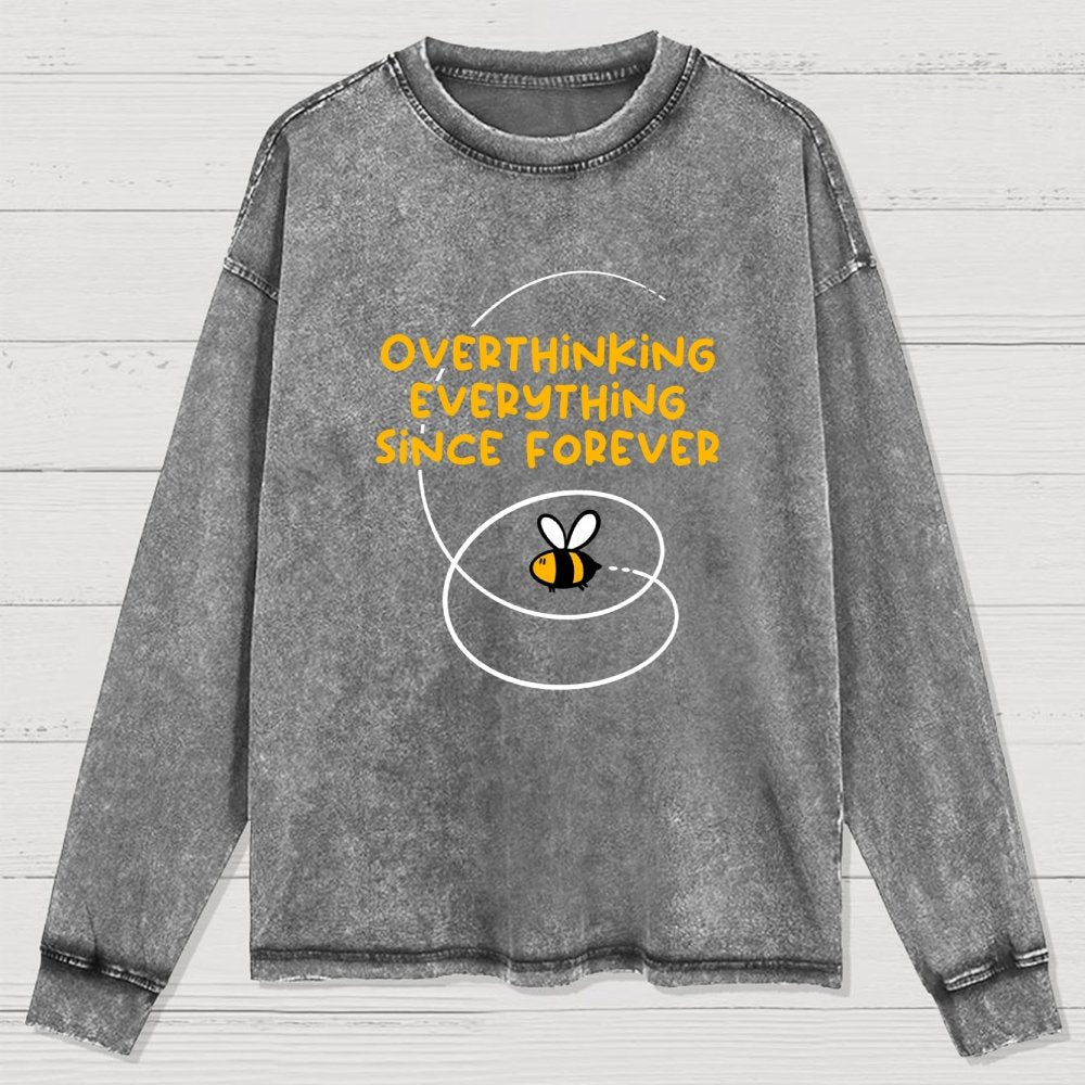 Overthinker Bee Washed Long Sleeve Tee