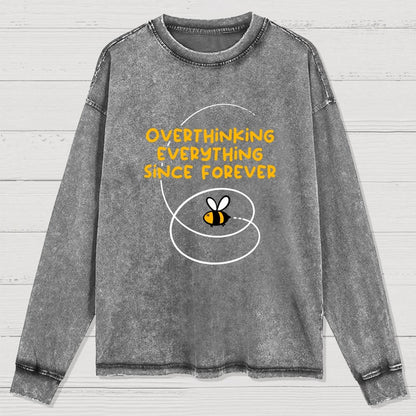 Overthinker Bee Washed Long Sleeve Tee