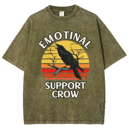 Emotional Support Crow Vintage Distressed T-shirt