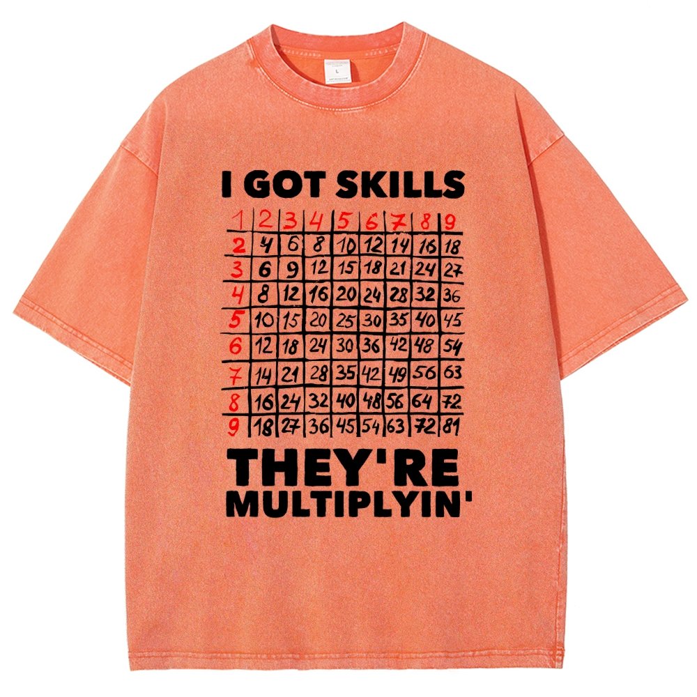 Math Got Skills Multiplying Vintage Distressed T-shirt